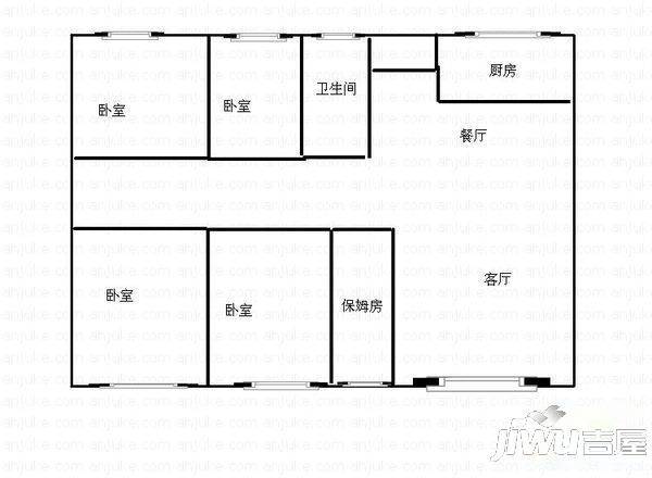 丰源官邸2室2厅1卫93.2㎡户型图