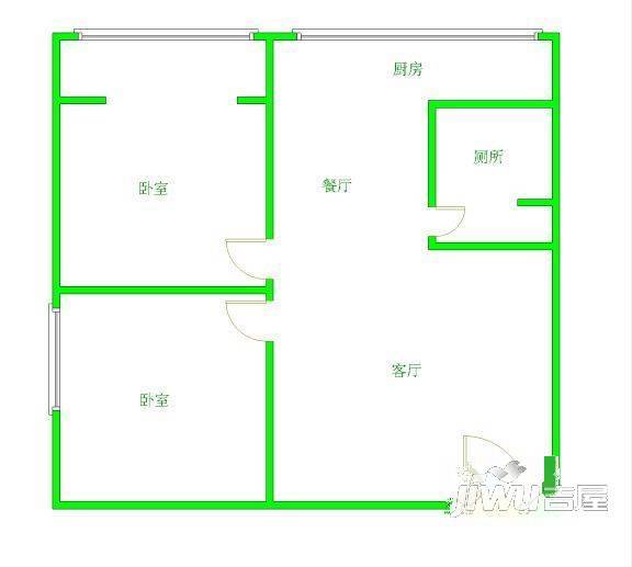 商鼎小区2室2厅1卫户型图