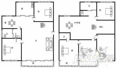 华裕小区6室3厅3卫236㎡户型图