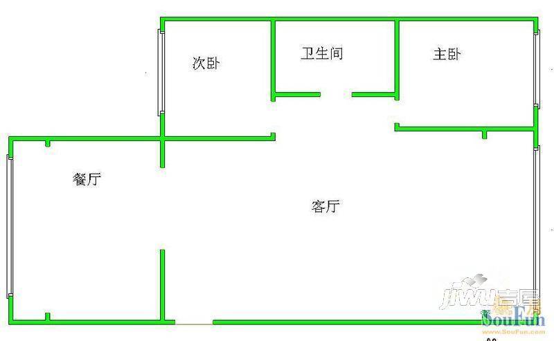 融泽府2室1厅1卫户型图