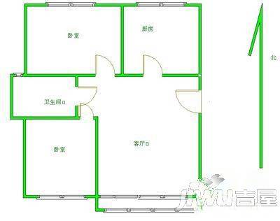 凤凰台南花园2室2厅1卫125㎡户型图