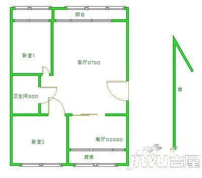 凤凰台南花园2室2厅1卫125㎡户型图