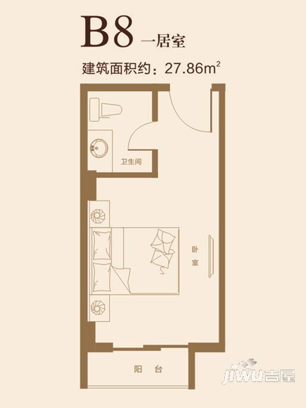 安源时代广场1室1厅1卫41㎡户型图