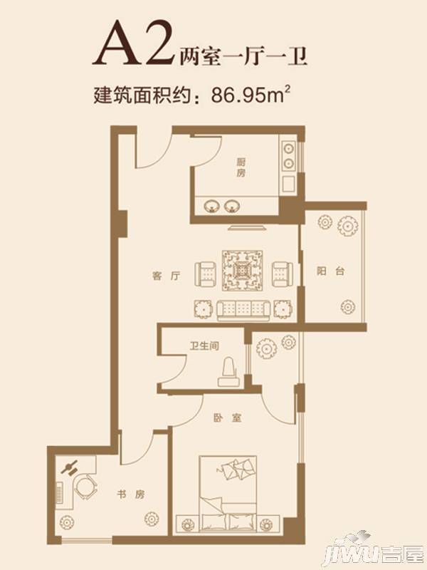 安源时代广场1室1厅1卫41㎡户型图