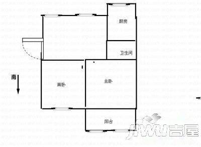 金海京江花园2室2厅1卫户型图