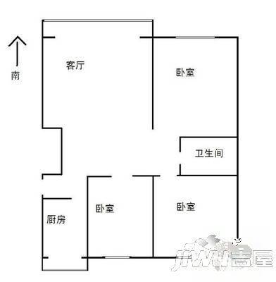 金海京江花园2室2厅1卫户型图