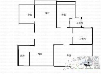 金海京江花园2室2厅1卫户型图