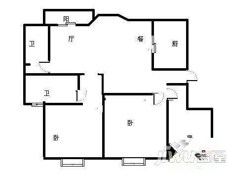 兴东龙腾盛世5室3厅3卫211㎡户型图