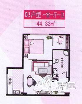 仟禧桃源国际公寓2室1厅1卫71㎡户型图