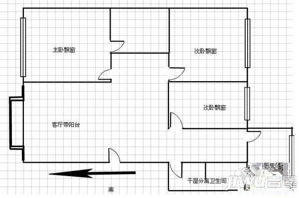 富田太阳城2室2厅1卫99㎡户型图