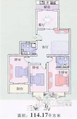 文政源3室2厅2卫户型图