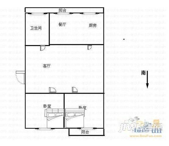 文政源3室2厅2卫户型图