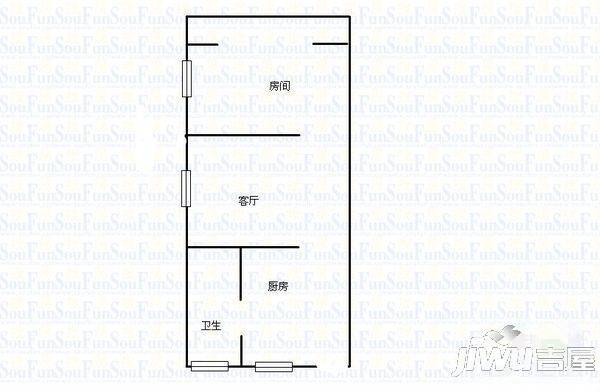 帝湖双鱼座1室1厅1卫户型图