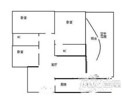 金祥花园2室2厅1卫户型图