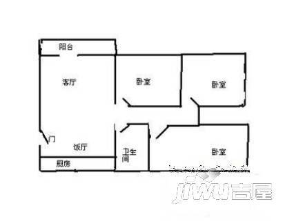 金祥花园2室2厅1卫户型图