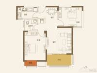 恒基水榭华城2室2厅1卫84.3㎡户型图