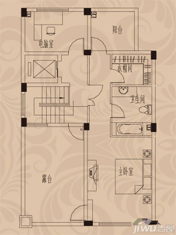 金荣盛景濠庭1室1厅1卫121.2㎡户型图