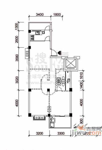 嘉欣庭苑2室2厅2卫88㎡户型图