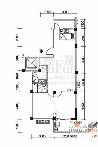 嘉欣庭苑3室2厅2卫96㎡户型图