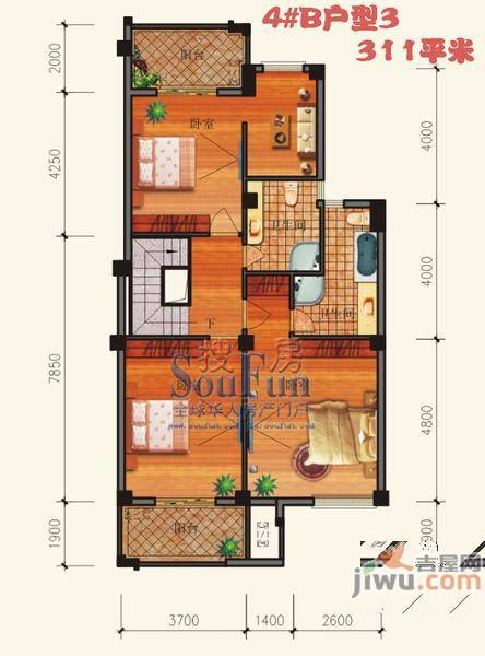 东源北院普通住宅311㎡户型图