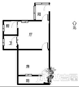 达文里新村1室1厅1卫42㎡户型图