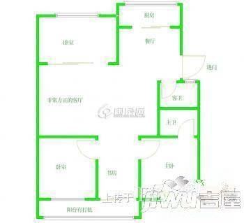 裕轩苑3室2厅2卫90㎡户型图