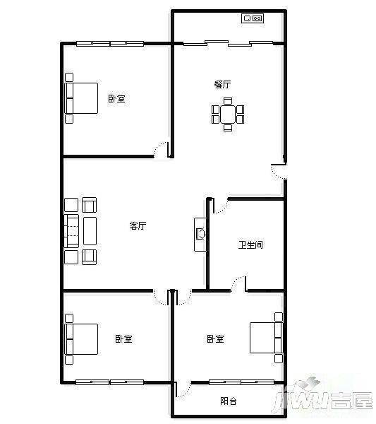 致力新村4室2厅2卫166㎡户型图