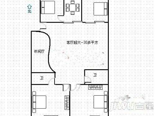 山海花园3室2厅2卫101㎡户型图