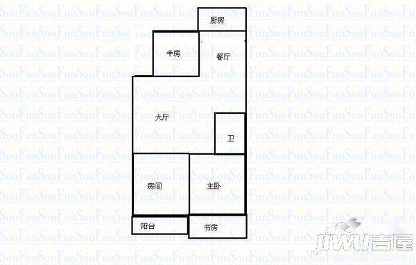 建新新村2室2厅1卫74㎡户型图