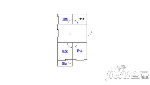 建新新村2室2厅1卫74㎡户型图