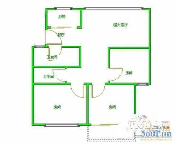 星顺明珠4室2厅2卫126㎡户型图