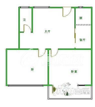 新园新村A区3室2厅1卫户型图