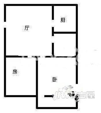 水晶之都2室1厅1卫65㎡户型图