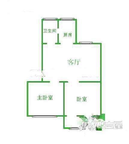 水晶之都2室1厅1卫65㎡户型图