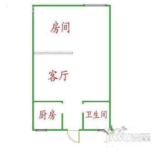 水晶之都2室1厅1卫65㎡户型图