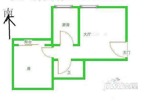 三友大厦2室2厅1卫66㎡户型图