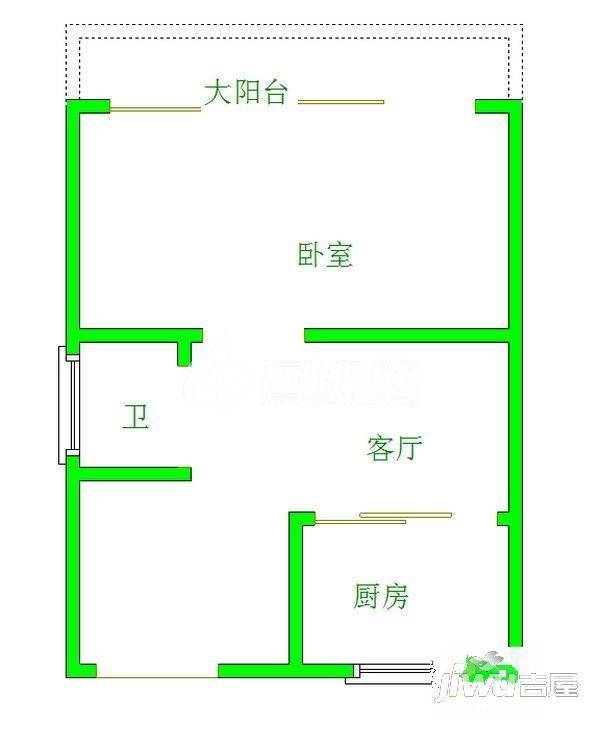 三友大厦2室2厅1卫66㎡户型图