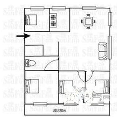 榕泉花园4室2厅2卫户型图