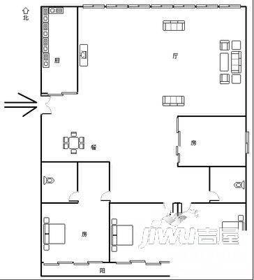 玉华村3室2厅2卫户型图