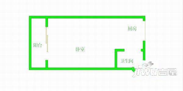 雅豪新都1室1厅1卫户型图