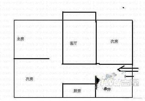 永富楼2室2厅1卫88㎡户型图