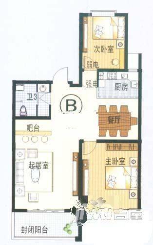 东盛花园3室2厅1卫户型图