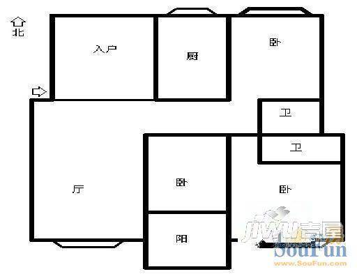 融信第一城二期3室2厅2卫户型图