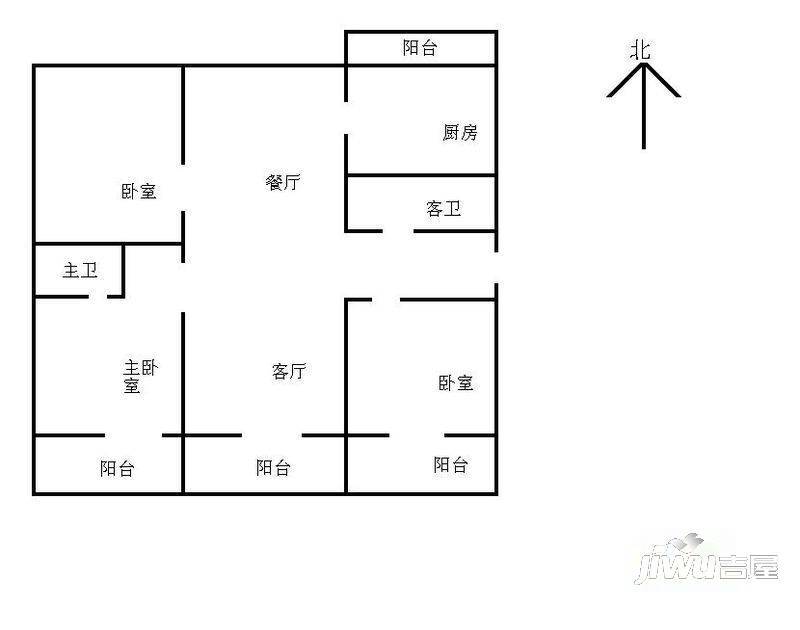 龙登天锦3室2厅2卫户型图