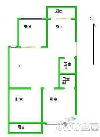 环南新村2室1厅1卫72㎡户型图