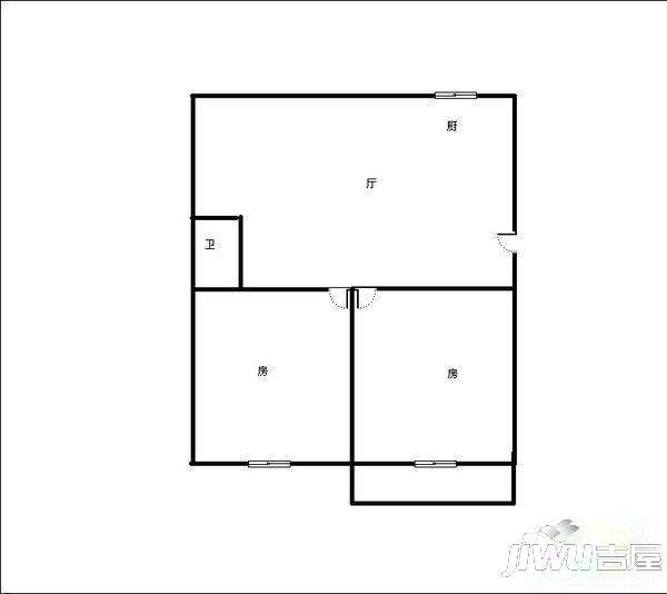 环南新村2室1厅1卫72㎡户型图