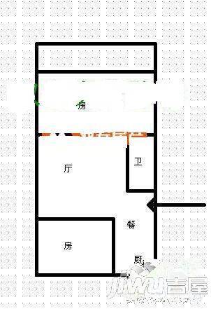 省六建单宿2室1厅1卫67㎡户型图