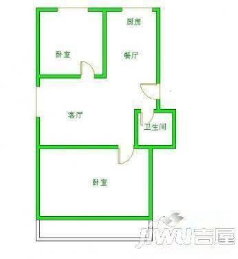 省六建单宿2室1厅1卫67㎡户型图