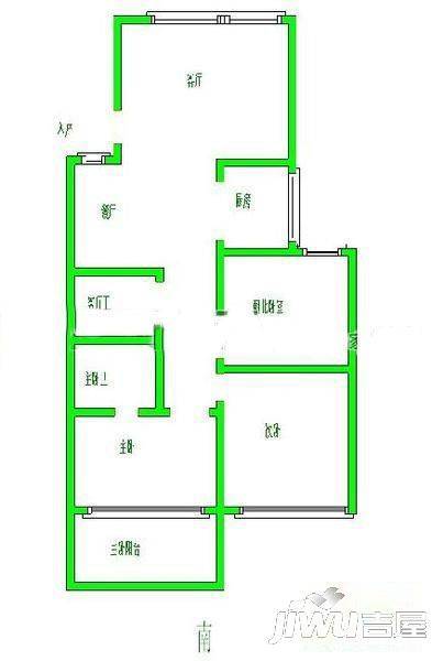 市规划院宿舍3室2厅2卫94㎡户型图