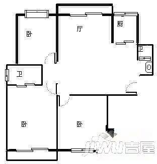 群升国际A区2室2厅1卫76㎡户型图